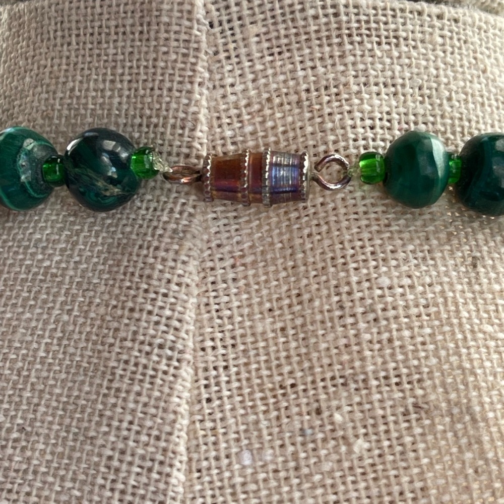 Vintage graduated malachite bead necklace excellent condition - Picture 6 of 10